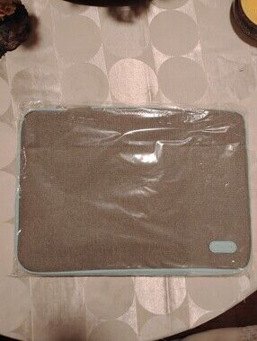 Laptop Sleeve Case in Light Grey with Mint Trim